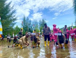 Pj Bupati Aceh Jaya Bersama Forkopimda Tanam 3.209 Pohon Mangrove