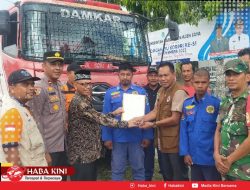 BPBK Aceh Jaya Serahkan Satu Unit Mobil Damkar ke Pos Pembantu Lamno