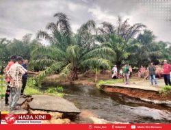 Pemkab Aceh Jaya Bangun Jembatan Darurat di Jalan Lintas Desa yang Putus