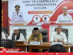 Sambangi KONI, Pj Bupati Aceh Jaya Bahas Kesiapan PORA 2026
