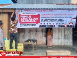 Polres Aceh Jaya Pasang Spanduk Imbauan Wujudkan Pemilu yang Sejuk dan Damai