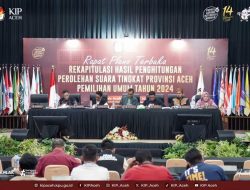 Suasana Rekapitulasi Perhitungan Suara di KIP Provinsi Aceh