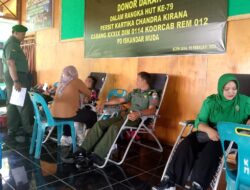 Peringati  HUT Ke – 79 Persit KCK, PMI Berhasil Kumpulkan Puluhan Kantong Darah