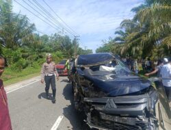 Lakalantas di Panga, Mitsubishi Triton Ringsek Usai Menabrak Mitsubishi Crane