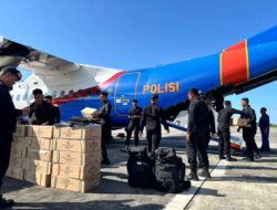 2,5 Ton Logistik dan RON Bantuan Mabes Polri Tiba di Bandara SIM