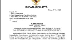 Bupati Aceh Jaya Keluarkan SE Tingkatkan Keterlibatan Keluarga dalam Pendidikan