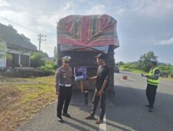 Satlantas Polres Aceh Jaya Gelar Sosialisasi Pengendalian Kendaraan ODOL