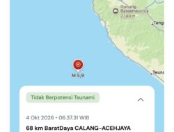 Gempa Bumi 5,9 Magnitudo Guncang Aceh Jaya, Warga Diminta Waspada Gempa Susulan